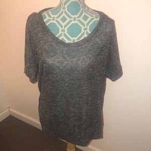Gray & silver sparkly sequin top